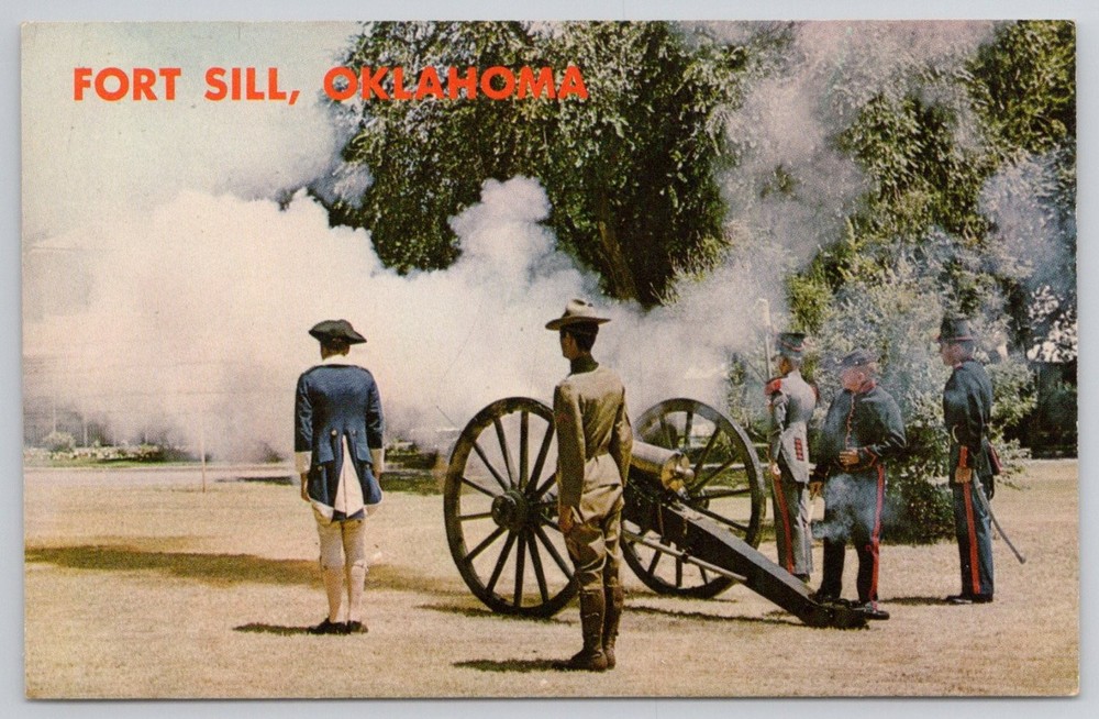 Fort Sill Oklahoma Cannon Firing Ceremony Reenactment Postcard