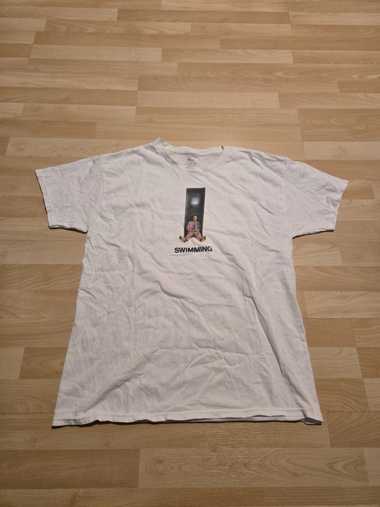 Mac Miller Swimming T Shirt Mens L Large White Album Cover Graphic Tee Hip Hop
