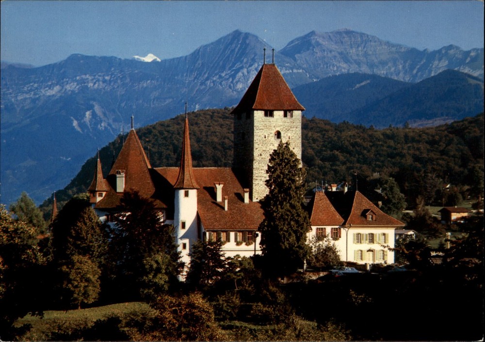 Schloss Spiez Thun Switzerland vintage postcard a658