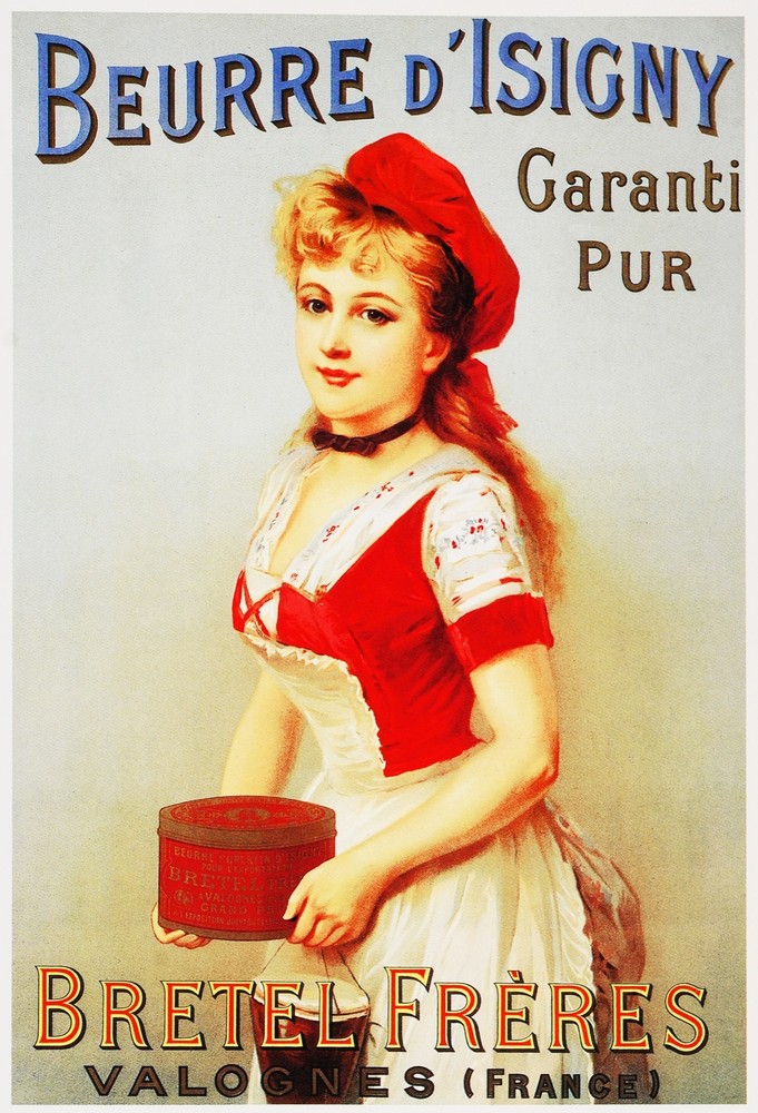 Beurre D'Isigny garanti pur Valognes Ad Decor Poster. Fine Graphic Design 2889