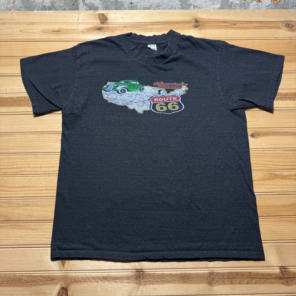 Vintage 90s Route 66 Americas Dream Classic Car Graphic Souvenir T-Shirt - Large