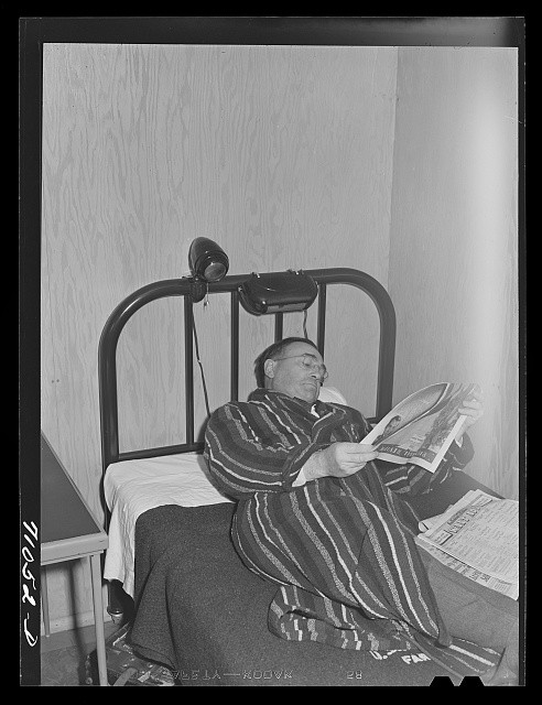 Vallejo California Mare Island Shipyard Workman in FSA Dorm Room 1941