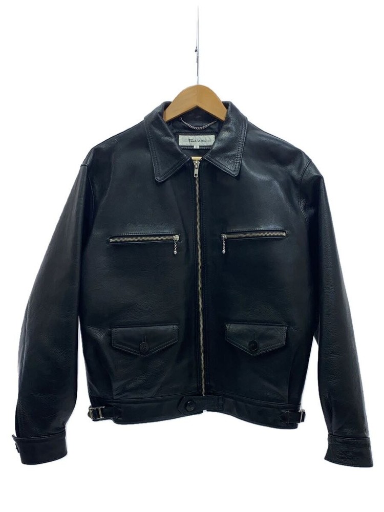 Men's Black Leather Single Rider Jacket - Slim Fit Biker Style
