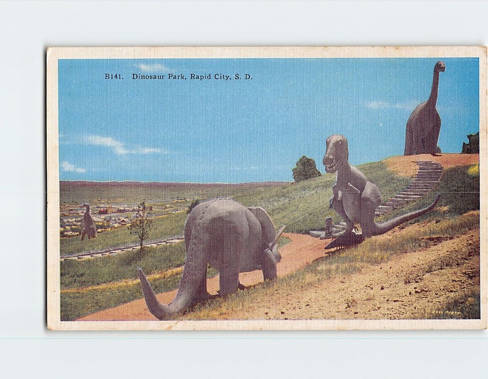 Postcard Dinosaur Park Rapid City South Dakota USA