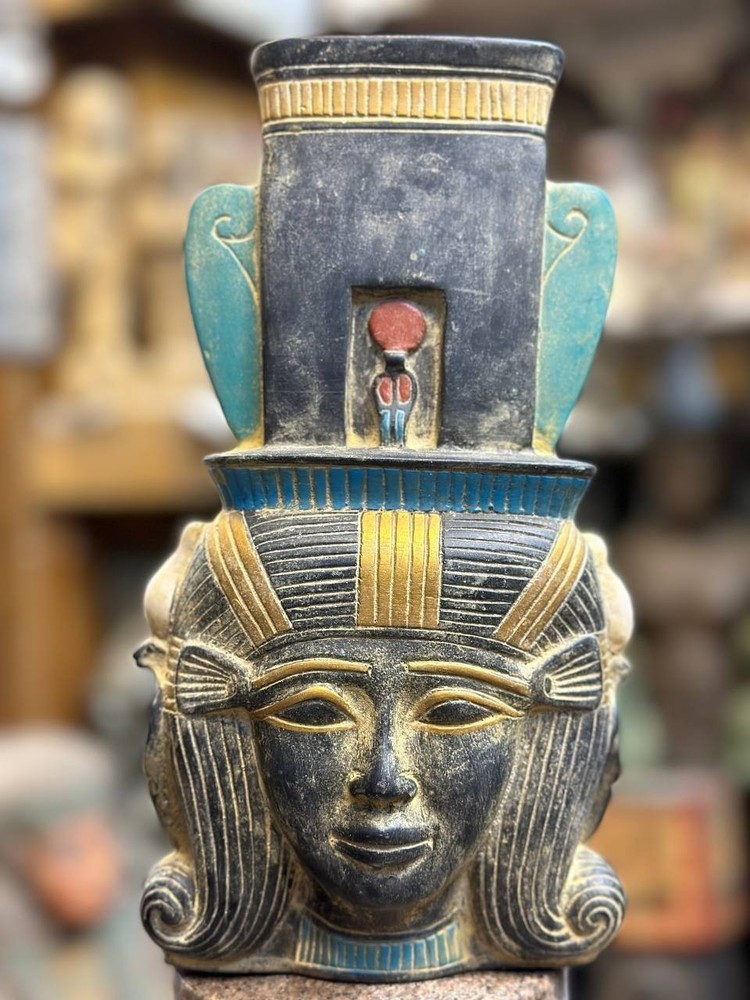 Ancient Egyptian Hathor Statue Antiques Antique Rare BC Pharaonic Unique
