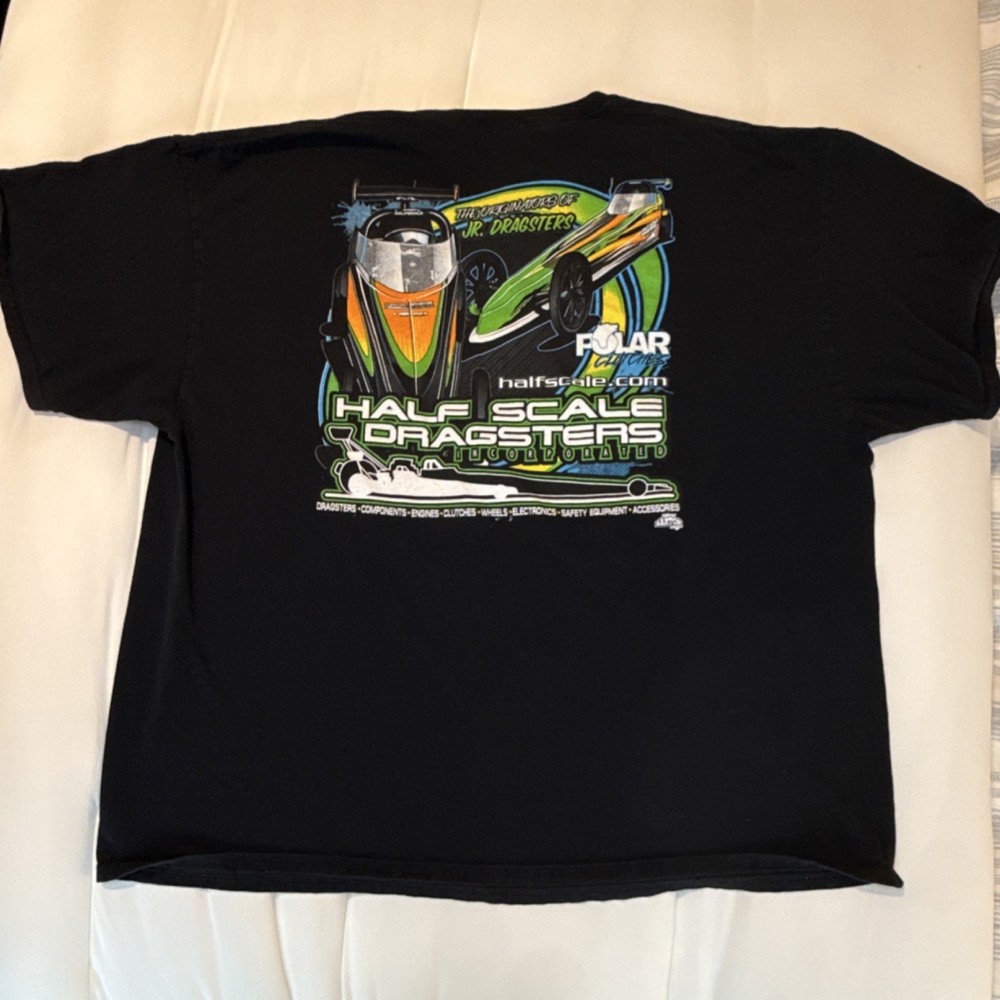Gildan Ultra Cotton Men's Black Racing Graphic T-Shirt Crew Neck 3XL Big & Tall