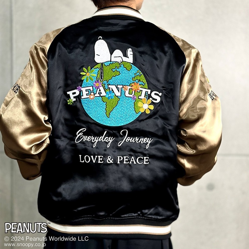 FLAG STAFF Snoopy Reversible Sukajan Jacket LOVE & PEACE Woodstock Embroidery