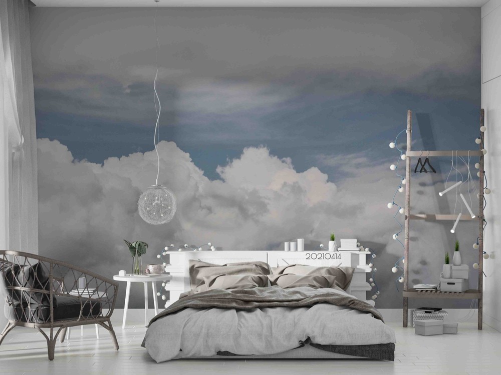 3D Sky White Clouds Landscape Wall Murals Wallpaper Murals Wall Sticker