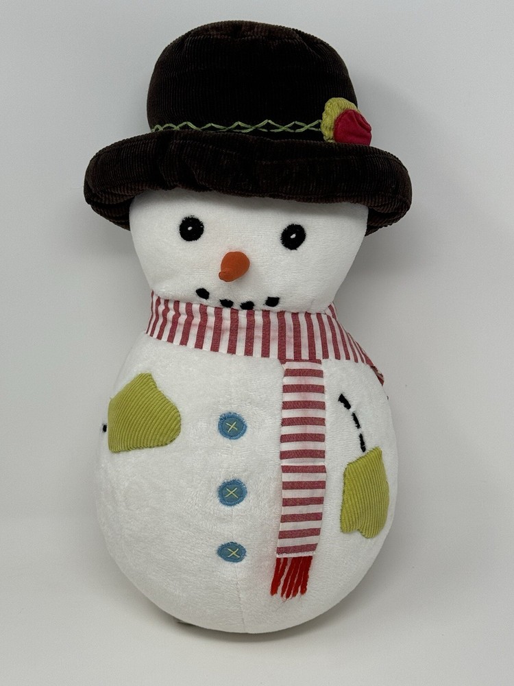 Pottery Barn Kids Christmas Snowman Decorative Pillow 2007 Holiday Collection-image