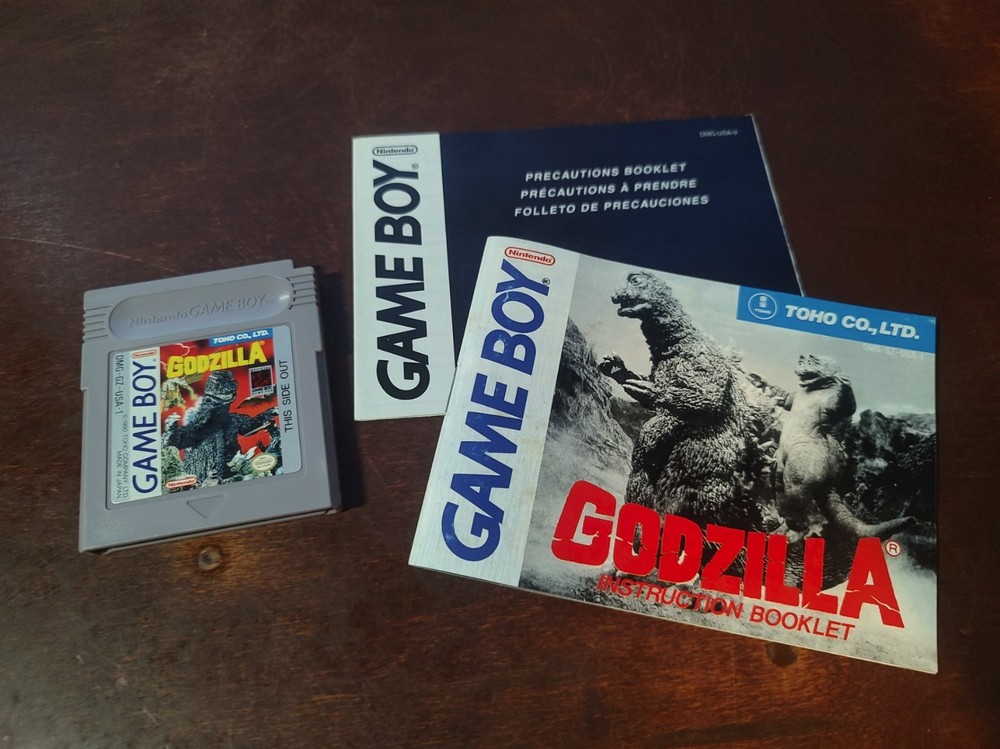 Godzilla Nintendo Game Boy Gameboy Tested Authentic cartridge 1990 w/ manual
