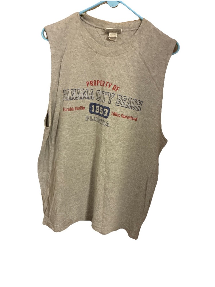 Men XL Panama City Beach FL Muscle Shirt Sleeveless Graphic T-shirt Top  NWT