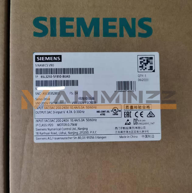 1PCS New Siemens V90 servo drive 6SL3210-5FB10-8UA0 0.75kW