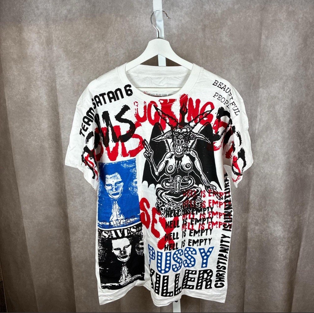RARE - Vintage Style 90s Marilyn Manson Grunge Punk Rock Metal AOP BOOT Tee