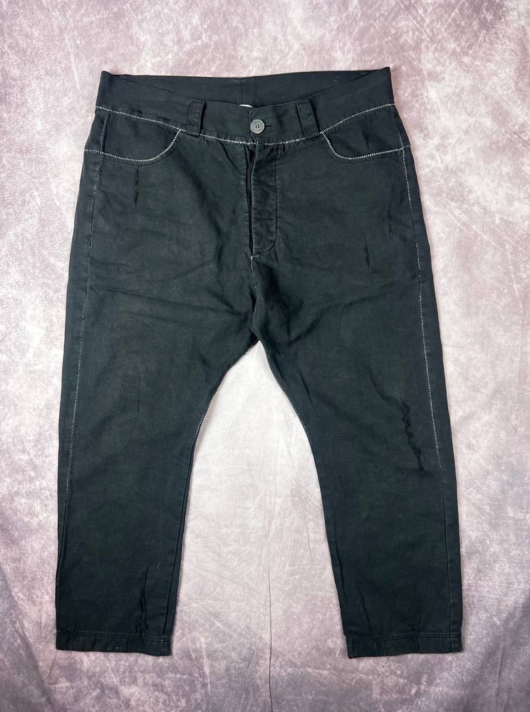 10sei0otto Sartorial Distressed Garment-Dyed Hand Stitched Pants Mens L - XL