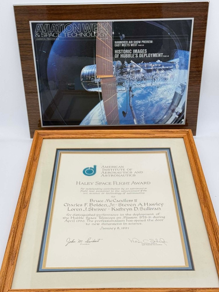 Astronaut Bruce McCandless II NASA Collection, AIAA Haley Space Award (Hubble)