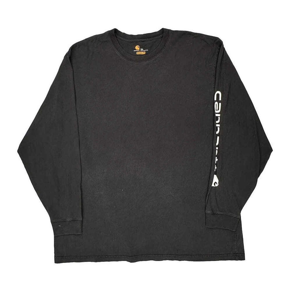 Carhartt Long Sleeve T-Shirt - 2XL Black Cotton