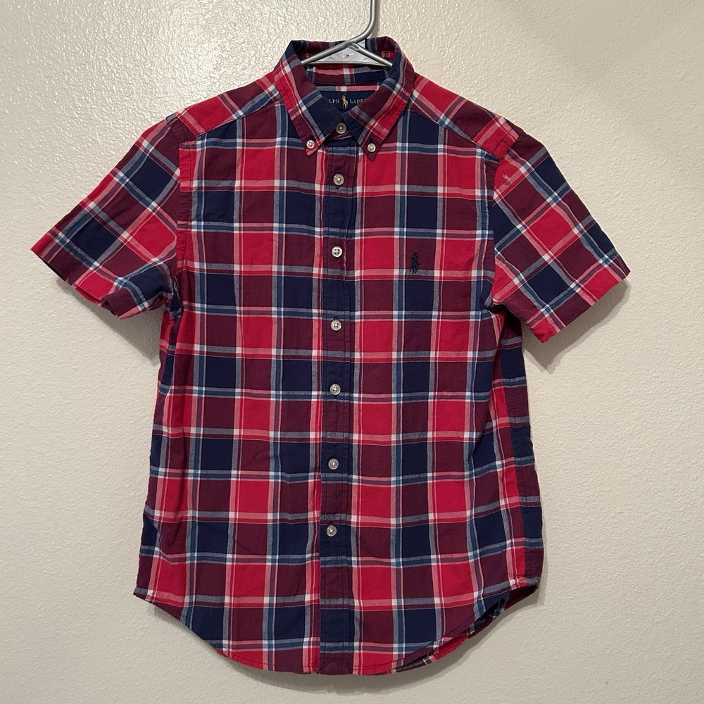 Polo Ralph Lauren Button Down Medium 10-12 Youth Patriotic BG33