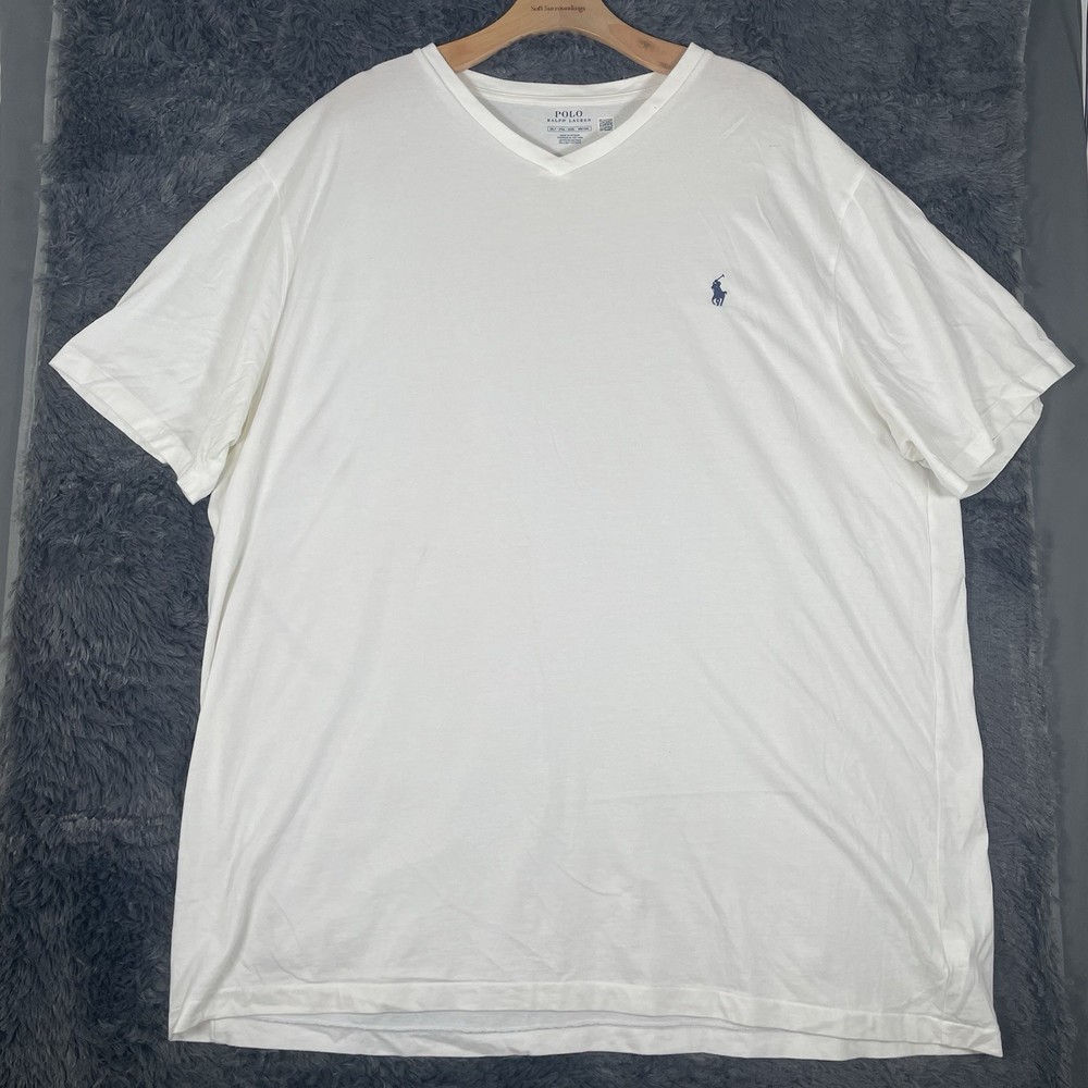 Polo Ralph Lauren T-Shirt Men's 2XLT (TALL) White Short Sleeve Designer Preppy