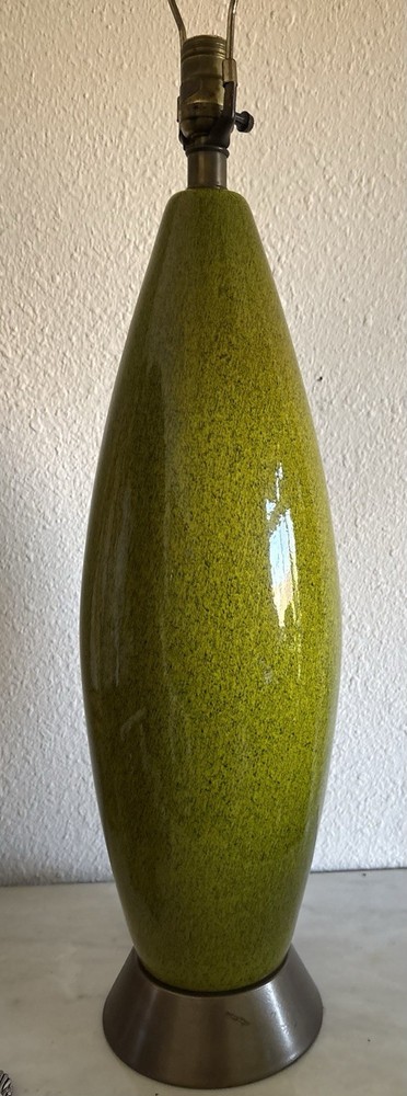 vintage mid century modern ceramic table lamp 26” Tall