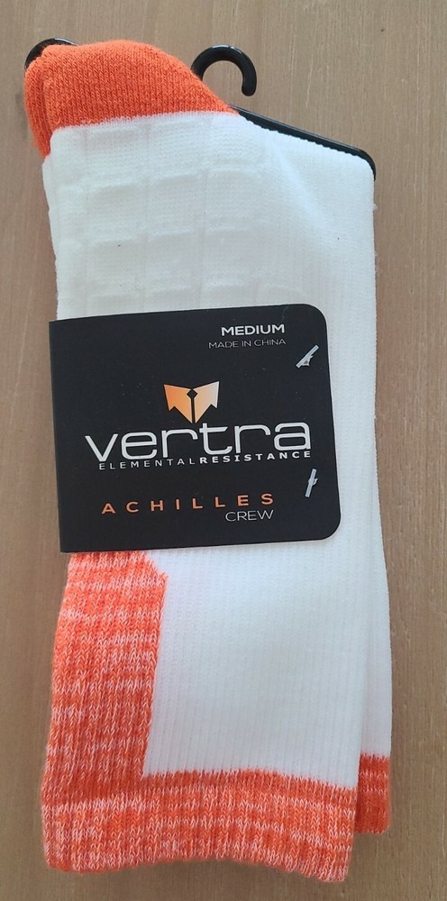 2 Pack Vertra Achilles Crew Socks Elemental Resistance - Orange - Medium -Hiking-image
