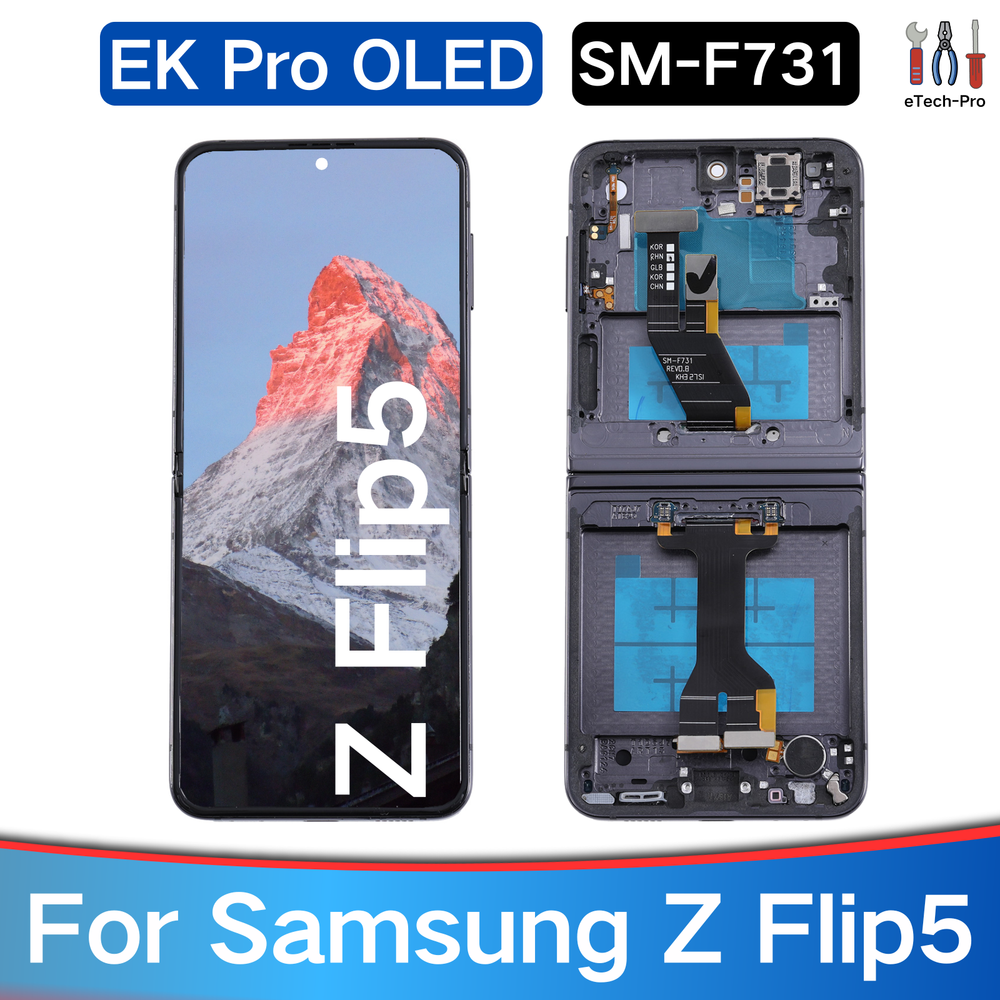 Samsung Galaxy Z Flip5 OLED Touch Screen Replacement Black F731U/W