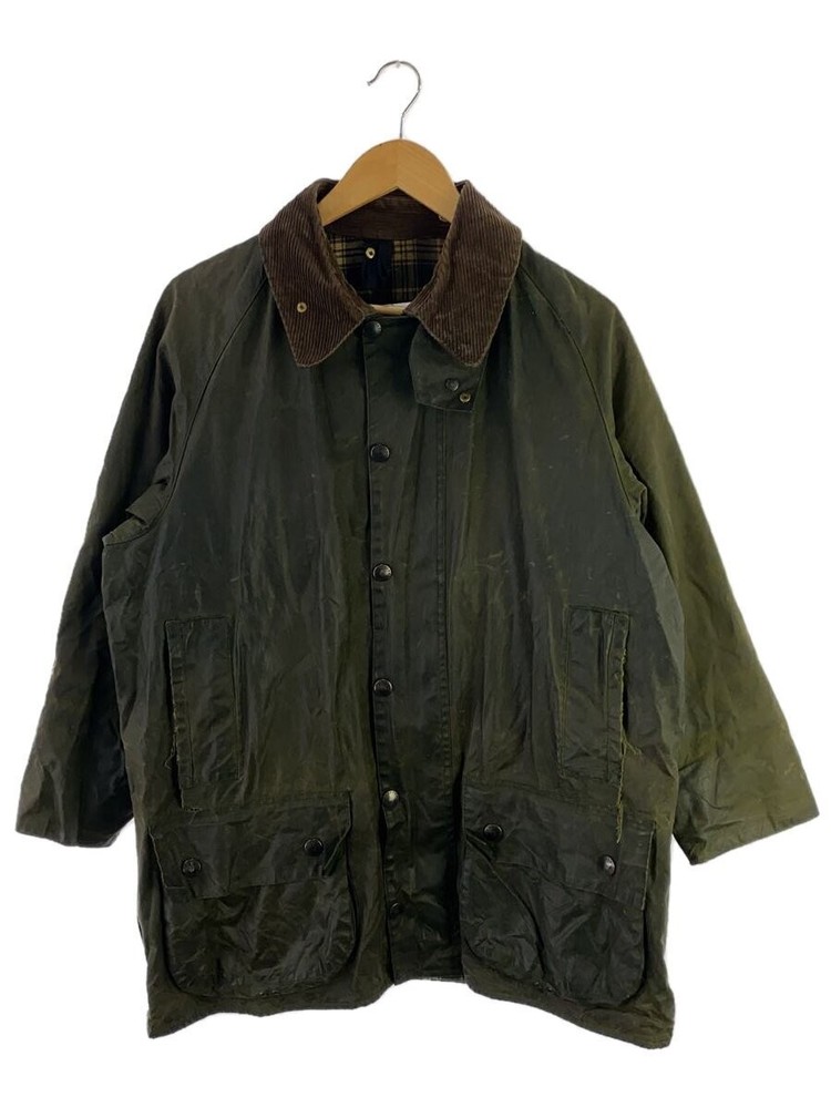 Barbour Leather Jacket in Khaki Plain Style 171