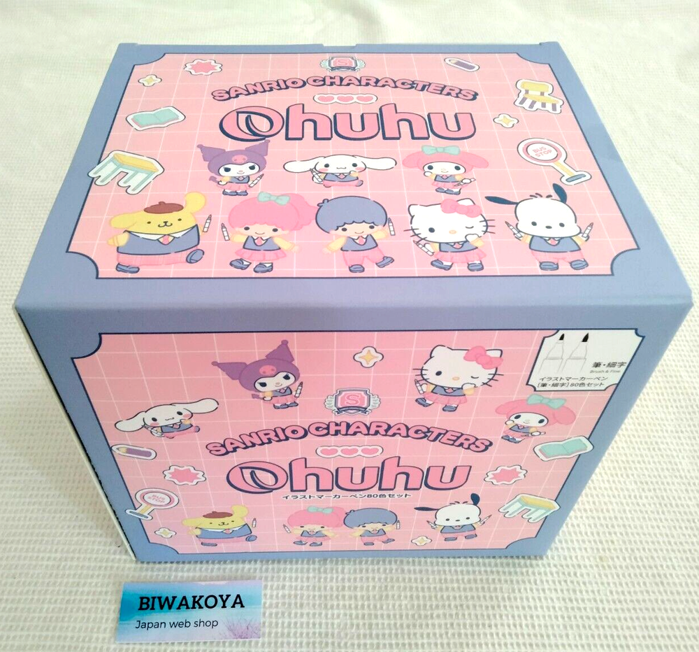 New Sanrio Ohuhu 80 Pastel Marker Pen Set 2nd Edition Fine & Brush Twin Tip