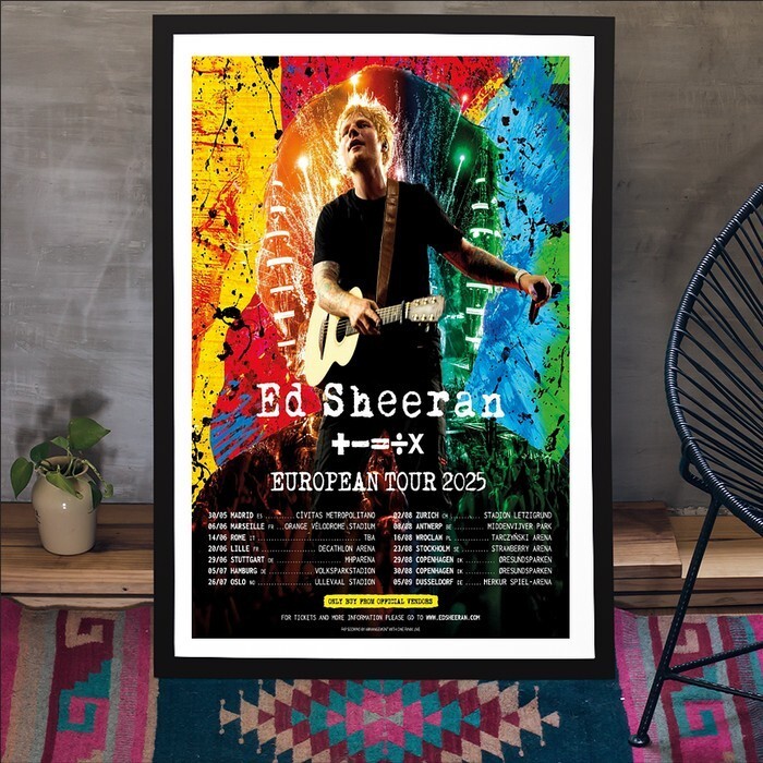 Ed Sheeran 2025 Europe Tour Poster Wall Art Decor