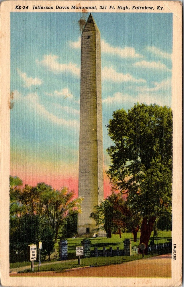 Dr Jim Stamps Postcard Jefferson Davis Monument Fairview Kentucky Unposted