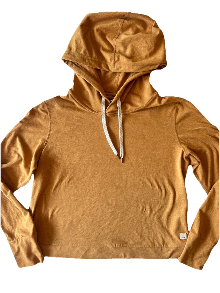 Vuori Hoodie Womens Large Yellow Halo Essential Crop Fit VW226 Performance