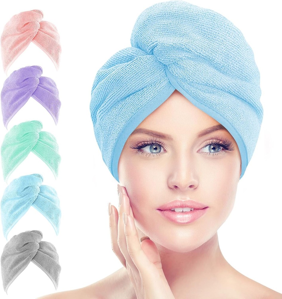 Microfiber Hair Towel Wrap, Turbans, Super Absorbent Qui Dry for
