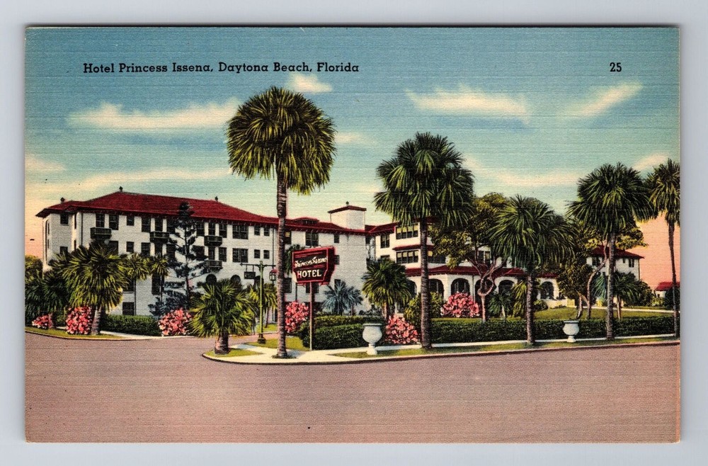 Daytona Beach FL-Florida, Hotel Princess Issena, Advertising Vintage Postcard