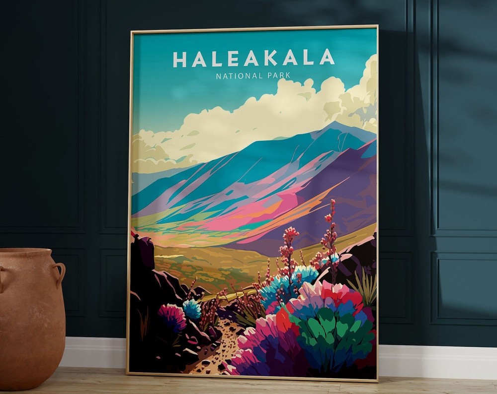 Haleakala National Park Poster Haleakala Print Minimalist Wall Artwork