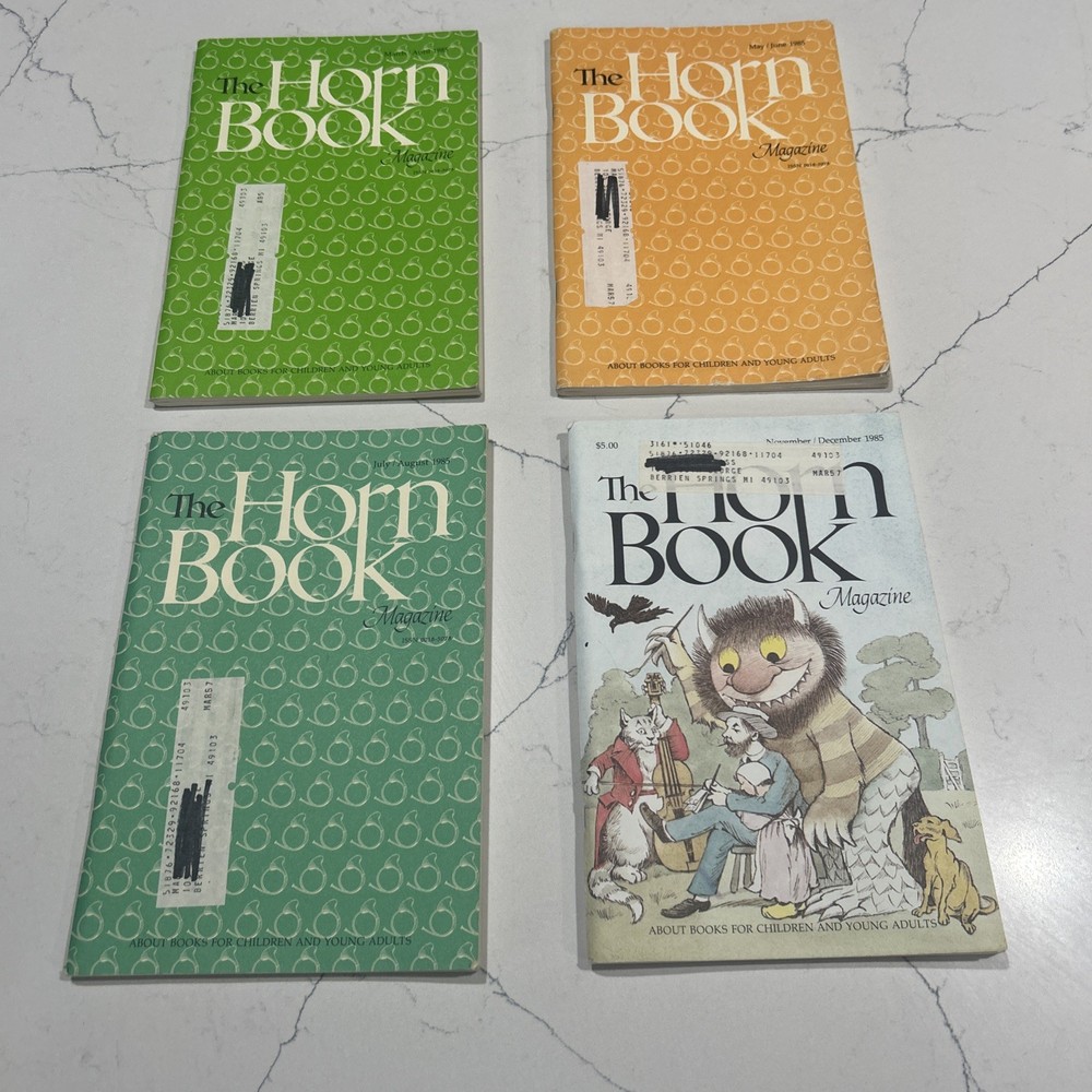 The Horn Book Magazine Lot  1985- 4 Mags - Mar/Apr - May /Jun- Jul/Aug - Nov/Dec