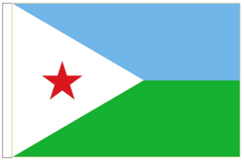 Djibouti Sleeved Courtesy Flag ideal for Boats 45cm x 30cm