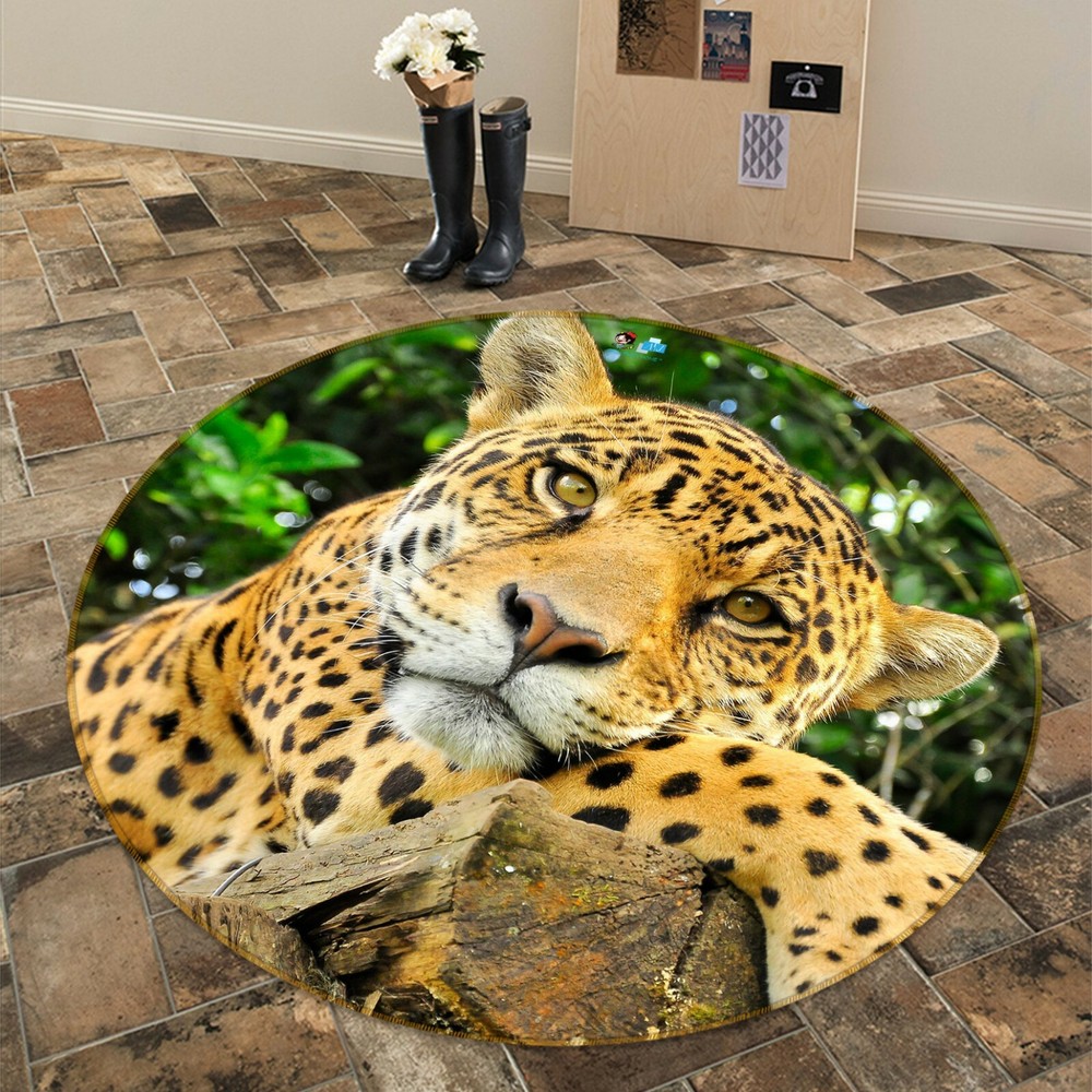 3D Animal Leopard Yellow NAO5673 Game Rug Mat Elegant Photo Carpet Mat Fay