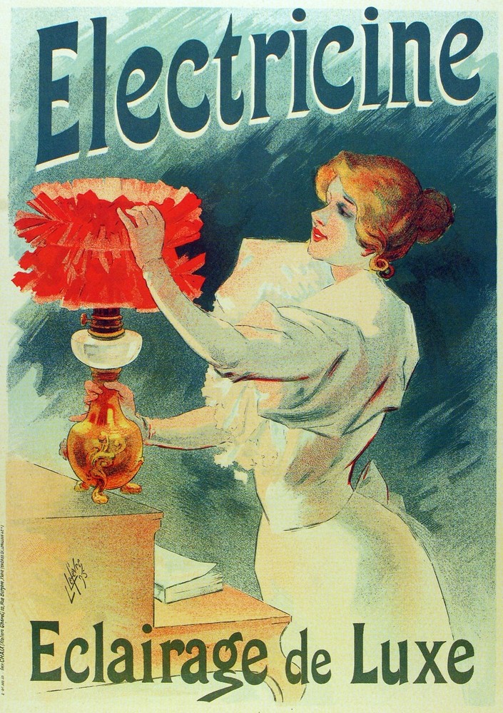 2122 Eclairage deluxe Ad Art Decoration POSTER.Graphics to decorate home office.