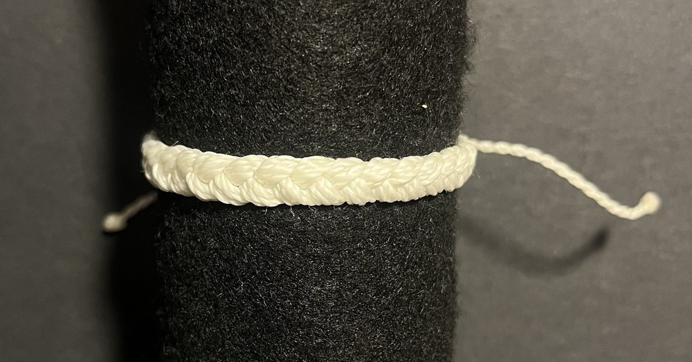 Pura Vida White Solid Braided Bracelet W/ White Adjustable Cord