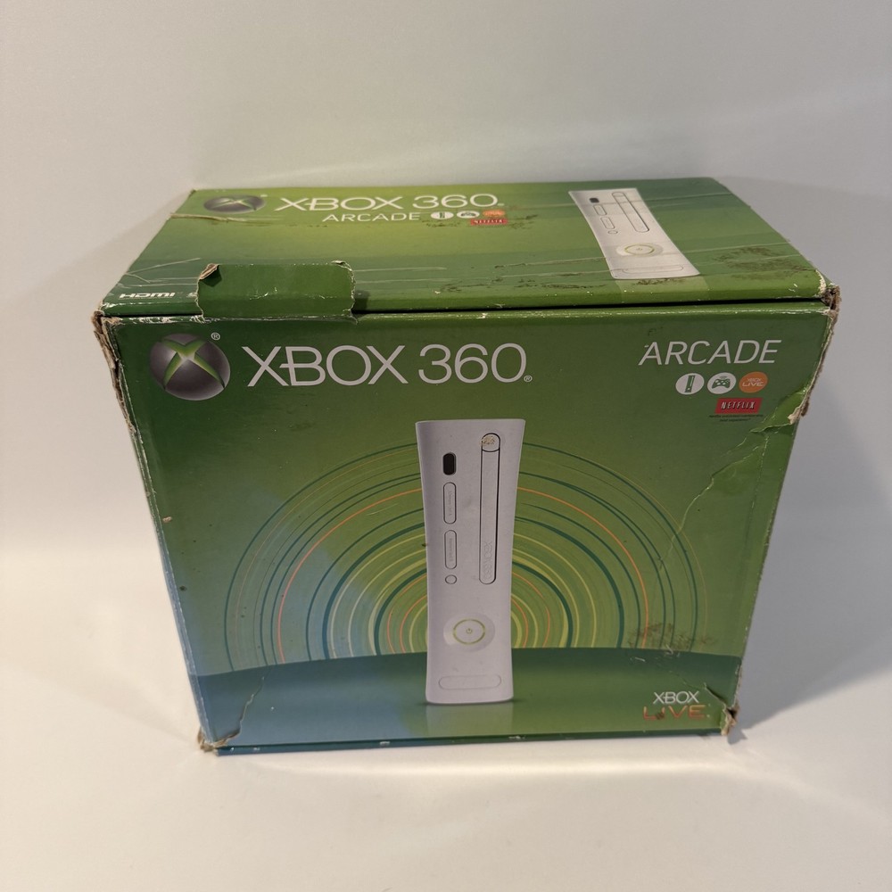 Microsoft Xbox 360 White Console Boxed Controller Bundle For Parts Untested
