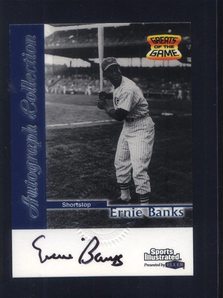 1999 Fleer Sports Illustrated Greats of the Game Ernie Banks Signed Auto (NRMT)
