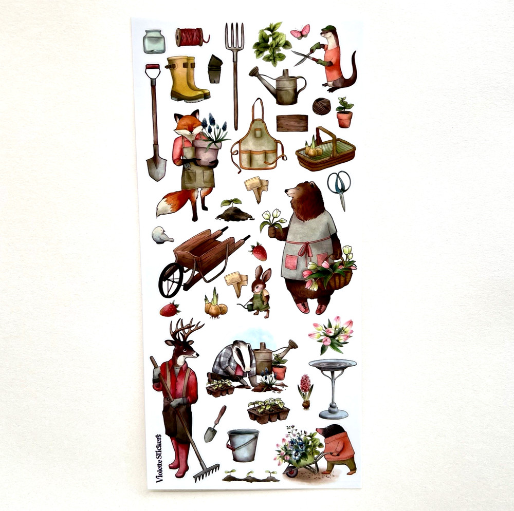 Violette Garden Critters Stickers Junk Journal Collage Scrapbooking