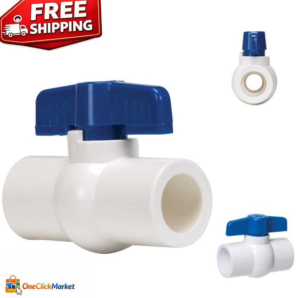 0.75-Inch PVC Ball Valve Fitting - 150 PSI, Perfect for Irrigation & Plumbing
