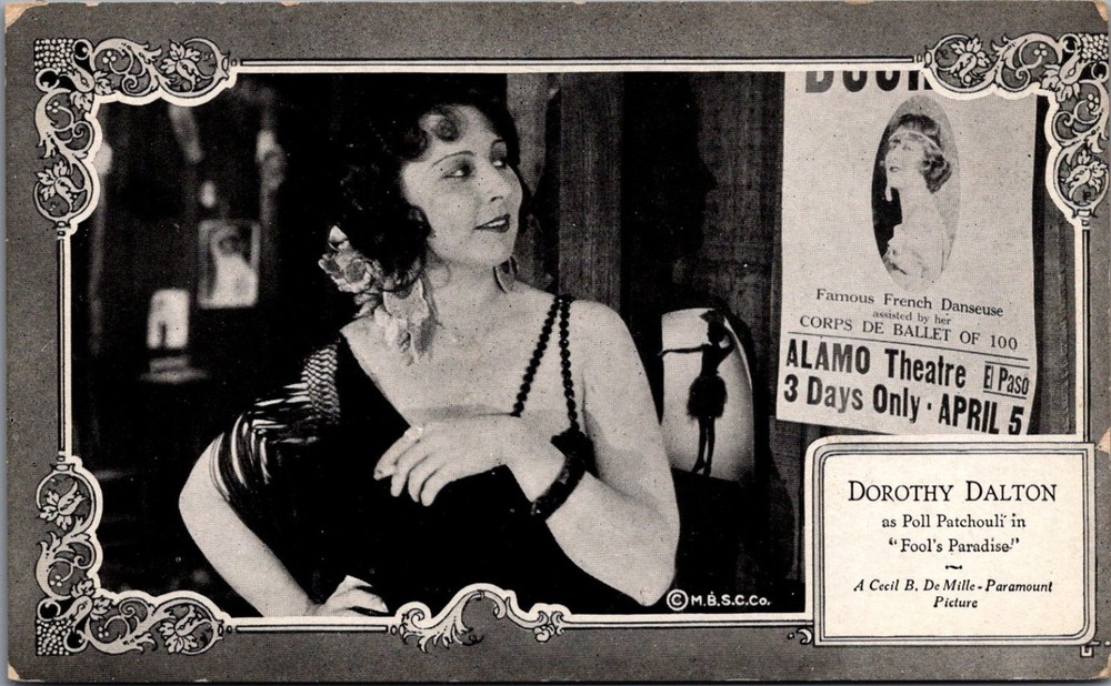 Dorothy Dalton Fool's Paradise Silent Film Star Movie Postcard 1922