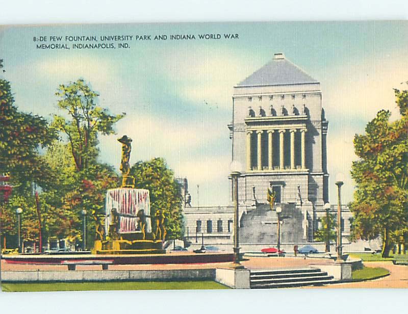 Linen WAR MEMORIAL AND FOUNTAIN UNIVERSITY PARK Indianapolis Indiana IN L7999