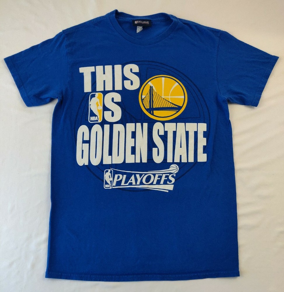 This is Golden State Warrior Playoffs Graphic Blue  Tshirt Size  S