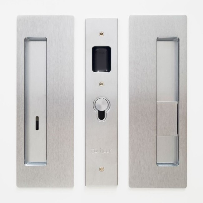 Cavilock CL400B-PR-34-RH Magnetic Privacy Pocket Door Pull Set - Chrome