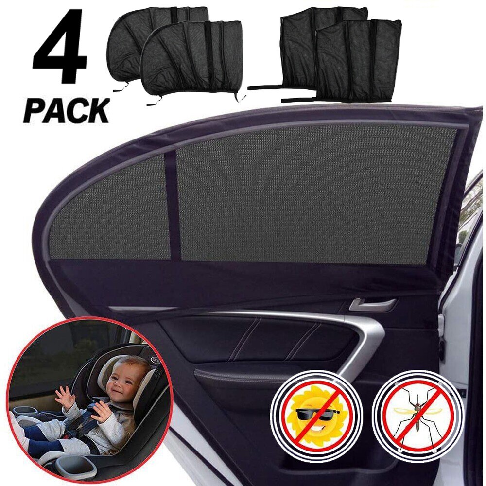 4X Universal Kids Car Sunshade Mesh Window UV Protector