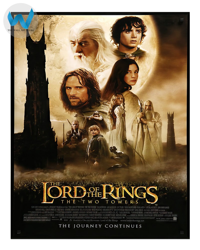 Lord Of The Rings Movie Poster Two Towers 2002 Wall Art 12X16/16X20/18X24/24X36