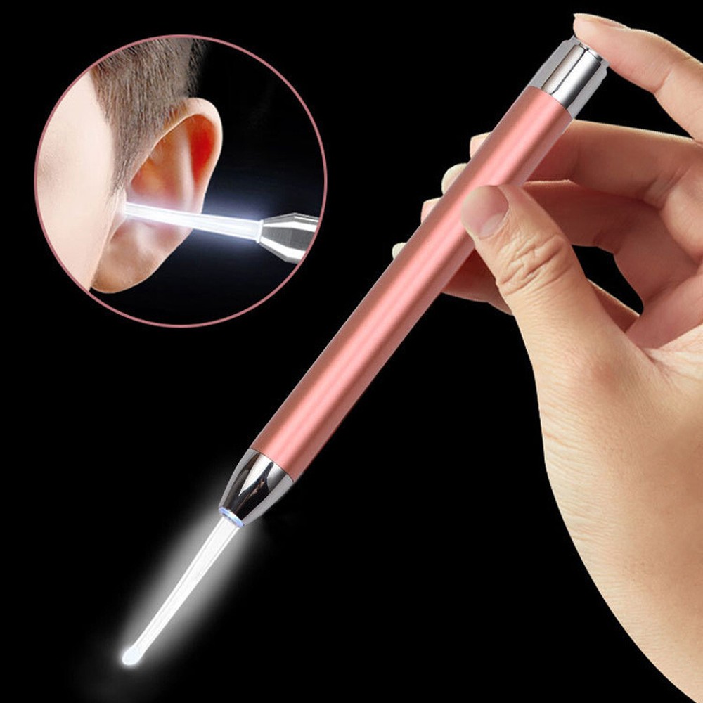 LED Lighted Ear Cleaner with Spoon and Flashlight for Safe Ear and Nose Cleaning