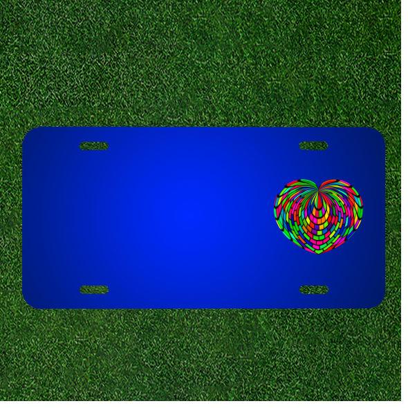 Create Your Custom License Plate with Personalized Names, Heart, Love, Luck & Colors